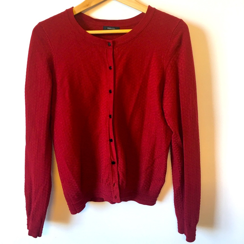 Rw&co ruby red cardigan